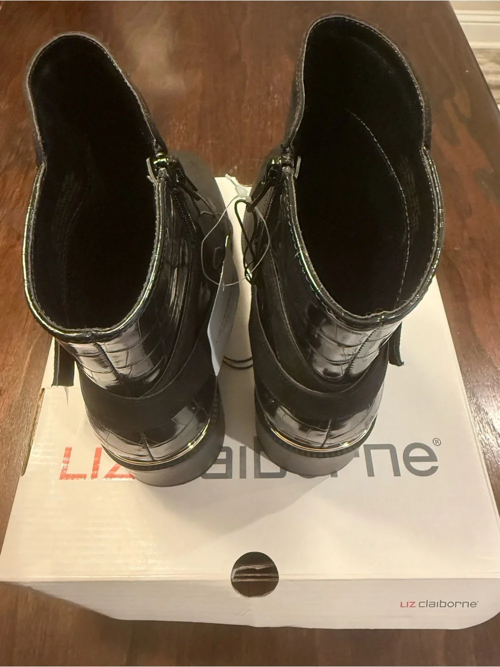 Liz Claiborne LC Emberly Black Suede Ankle Boots Women’s Size 8M New In Box - Picture 5 of 13